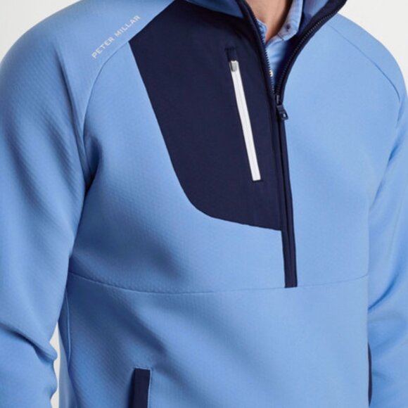 Peter Millar Galeforce Half Zip Pullover MS24EZ41 Bonnet Blue - Picture 2 of 3